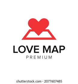love map logo icon vector template