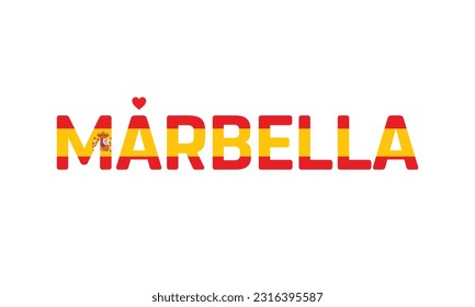 I love Marbella, Typographic Design, Flag of Spain Corporate in Marbella, Marbella, Marbella Vector, Love, Vector, Flag of Spain, I love Spain
