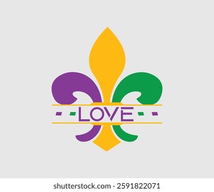 Love, Mardi Gras Design Idea, Retro Mardi Gras T-shirt - Fat Tuesday Carnival t shirt design