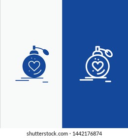 Love, Marriage, Passion, Perfume, Valentine, Wedding Line and Glyph Solid icon Blue banner Line and Glyph Solid icon Blue banner