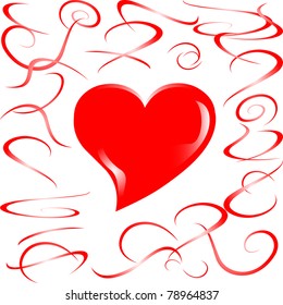 love married heart greeting background with red floral decor. vector