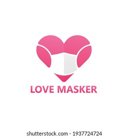 Diseño de la plantilla del logotipo del masker de amor