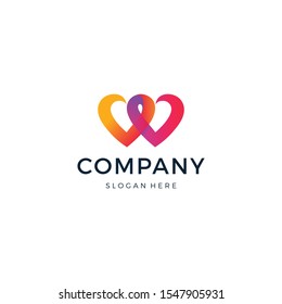 Love Match logo design vector template