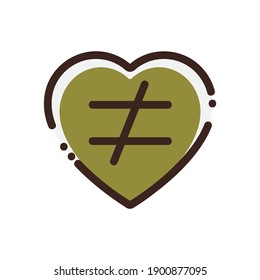 Love Math Different Modern Icon Vector for social media, Stories, Logos, professional presentations at school and companies, advertising campaigns, brands, badges, stickers, decor, and other smart use