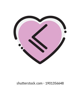 Love Math Less Equal Modern Icon Vector for social media, Stories, Logos, professional presentations at school and companies, advertising campaigns, brands, badges, stickers, decor and other smart use