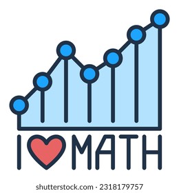 I Love Math vector Mathematics concept colored icon or design element