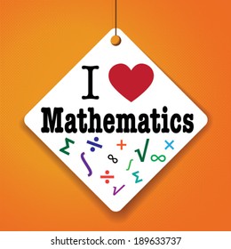 I Love Mathematics - Vector Paper tag / sticker
