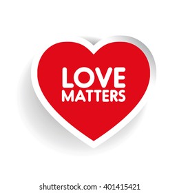 Love matters in red heart shape