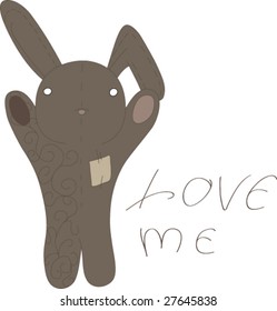 love me bunny character vector