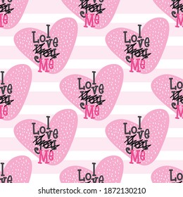 I love me lettering with hearts. vector illustration