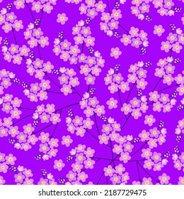 no me quiero con el patrón de flores. patrón floral sin fisuras. fondo morado. bueno para tela, textil, moda, vestido.