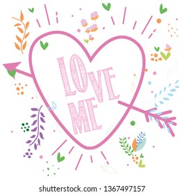 Love me slogan typography vector
