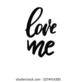 Love me vector calligraphy. Phfrases and confessions for Valenrine day. Declarations of love. 