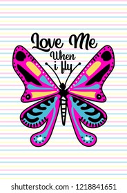 love me when I fly, t-shirt design vector illustration