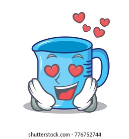 In love measuring cup character cartoon