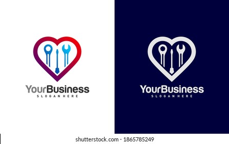 plantilla vectorial del logotipo de Love Mechanic, conceptos de diseño del logotipo de Creative Mechanic