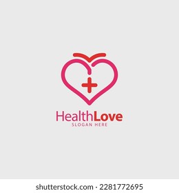 love medical clinic logo simple design idea