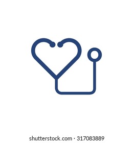 Love Medical Logo. Health Heart Logo. Vector Icon.