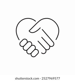 love meeting handshake heart icon sign vector