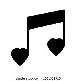 love melody glyph flat vector icon