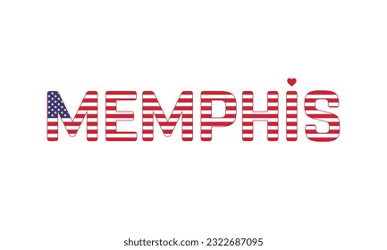 I love Memphis, Love Memphis, Memphis, Memphis Vector, City of United States, City of United States of America, Flag of United States, I love United States, Love, Vector
