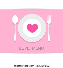 Love menu, menu template, Love food, Food Logo,Vector 
Template.


