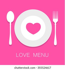 Love menu, menu template, Love food, Food Logo,Vector 
Template.

