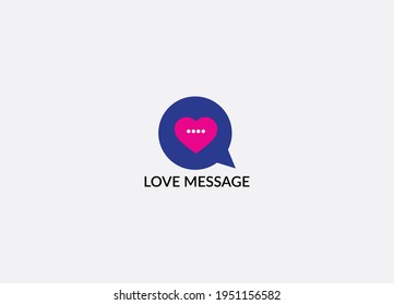 Love message Abstract emblem logo design template