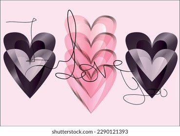 mensaje de amor con corazones de colores