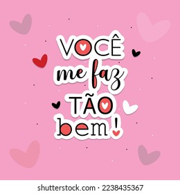Diseño de mensajes de amor en portugués