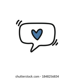 love message doodle icon, vector illustration
