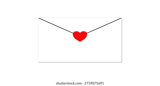 Love message envelope icon isolated on transparent background for email notification romance and valentine design