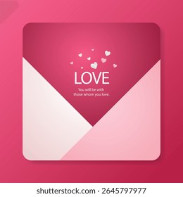 Love Message Envelope, Valentine's Day Vector Illustration.