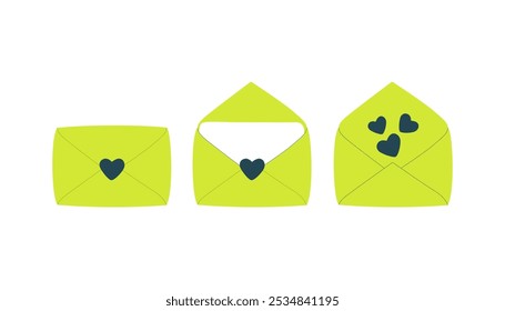 Love message envelopes set design