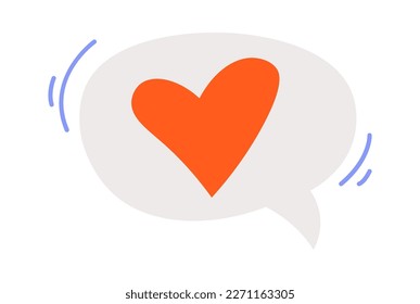 Icono plano de mensaje de amor Enviar corazón. Ilustración del vector