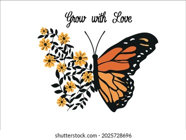  Love message with flower positive quote flower design margarita mariposa stationery,mug,t shirt,phone case fashion slogan style spring summer sticker 