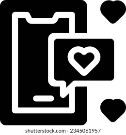 Love Message Glyph Icon - Single Icon, Vector