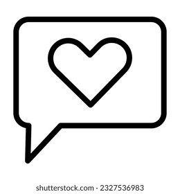 Love message. good feedback. heart in speech bubble icon. Vector illustration. EPS 10.