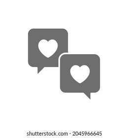 Love message grey icon. Isolated on white background
