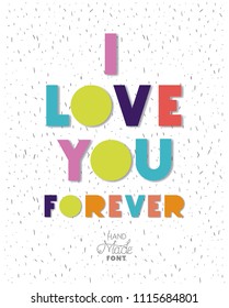 love message with hand made font