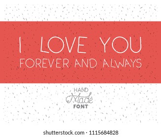 love message with hand made font