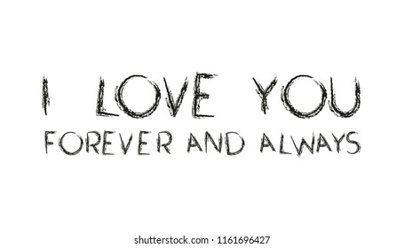 love message with hand made font