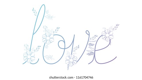 love message with hand made font