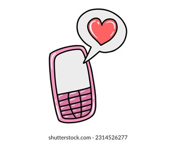 Mensaje de amor con icono del corazón