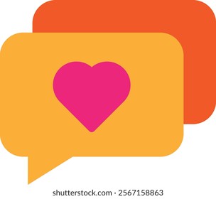 Love Message Heart Icon Vector Flat Illustration