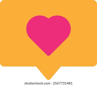 Love Message Heart Icon Vector Flat Illustration