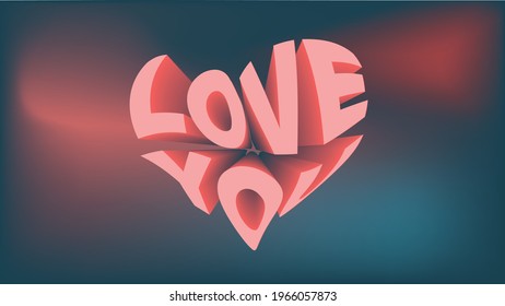 love message in a heart shape vector