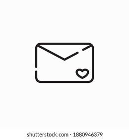 Love message icon. Love and affection icon. Outline style icon. Vector