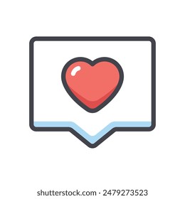 Love message icon cartoon vector isolated illustration