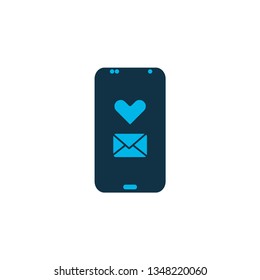 Love message icon colored symbol. Premium quality isolated heart letter element in trendy style.